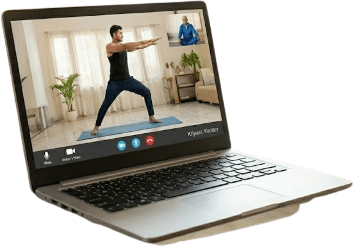 Live fitness session on screen